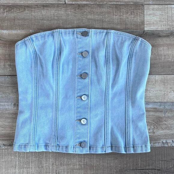 Abrand Jeans denim corset top Size S - Picture 1 of 3